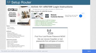 Login to Airlink-101 AR670W Router - SetupRouter