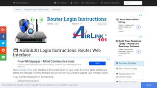 Airlink101 Login: How to Access the Router Settings | RouterReset