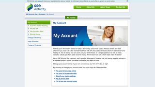 My Account - Domestic - Gas supplier to homes ... - SSE Airtricity Gas