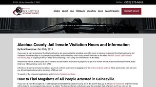 Visitation Info for Alachua County Jail - Roundtree Bonding Agency