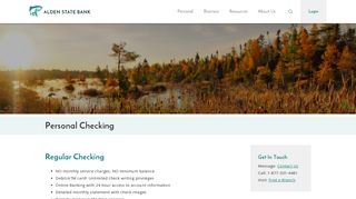 Personal Checking › Alden State Bank