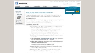 Pay Your Bill Online, by Phone, or Mail | Allied Insurance