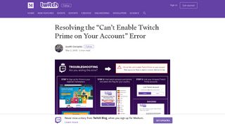 Resolving the “Can't Enable Twitch Prime on Your Account” Error