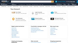 Your Account - Amazon UK