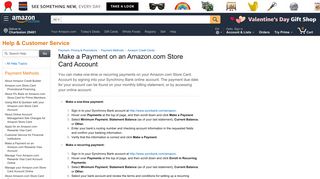 Amazon.com Help: Make a Payment on an Amazon.com Store Card ...