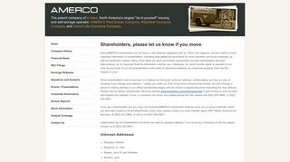 AMERCO: Shareholder Addresses
