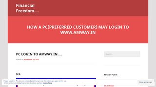 How a PC(Preferred Customer) may Login to www.amway.in ...