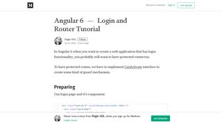 Angular 6 — Login and Router Tutorial – Özgür GÜL – Medium