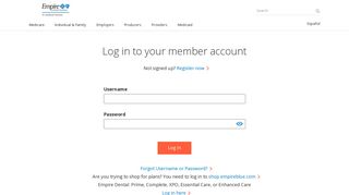 Log in: New & Registered Members | Empireblue.com