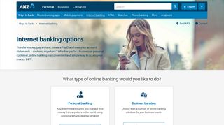 Internet banking options | ANZ