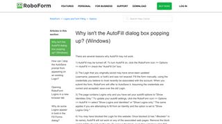 Why isn't the AutoFill dialog box popping up? (Windows) – RoboForm