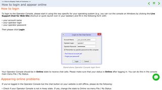 How to login and appear online - Provide Support