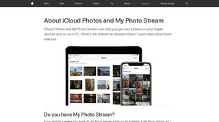 About iCloud Photos and My Photo Stream - Apple Support