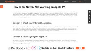 [5 Solutions] Netflix Not Working on Apple TV - Tenorshare