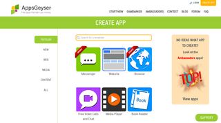 FREE App Creator. Create Apps for Android without ... - AppsGeyser