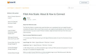 Fitbit Aria Scale: About & How to Connect – Lose It! Support