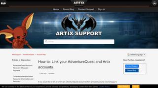 How to: Link your AdventureQuest and Artix accounts – Artix Support