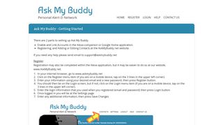 Ask My Buddy, Personal Alert Network Help Page