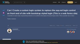 Can I Create a custom login system to replace the asp.net login control ...