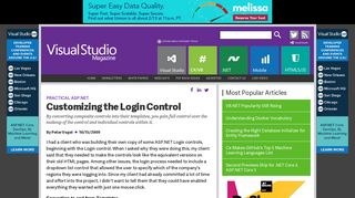 Customizing the Login Control - Visual Studio Magazine