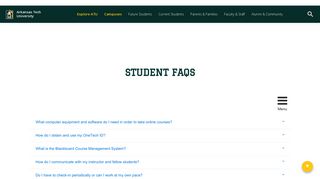 Student FAQs | Arkansas Tech University