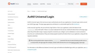 Universal Login - Auth0