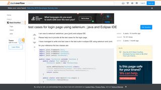 test cases for login page using selenium ; java and Eclipse IDE ...