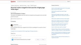 How to write a negative test case for a login page with steps - Quora
