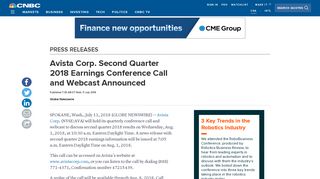 Avista Corp. Second Quarter 2018 Earnings Conference Call and ...