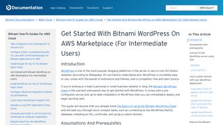 Get Started with Bitnami WordPress on AWS Marketplace (for ...
