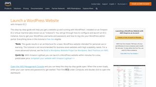 How to Build and Launch a WordPress Site – AWS