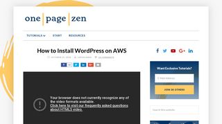 How to Install WordPress on AWS – One Page Zen