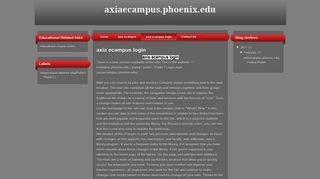 axiaecampus.phoenix.edu: axia ecampus login