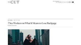 7 Sex Workers on What It Means to Lose Backpage - The Cut