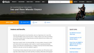 bajaj finance two wheeler loan