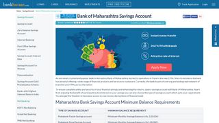 Bank of Maharashtra Savings Account Online - BankBazaar