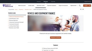 Vehicle and Equipment Finance | Bank of Melbourne