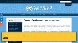 Banner 9 Development Login Instructions | Southern University and ...