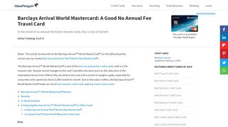 Barclaycard Arrival World Mastercard: A Good No Fee Travel Card ...