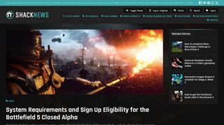 System Requirements and Sign Up Eligibility for the Battlefield 5 ...