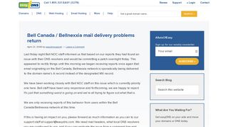 Bell Canada / Bellnexxia mail delivery problems return - easyDNS