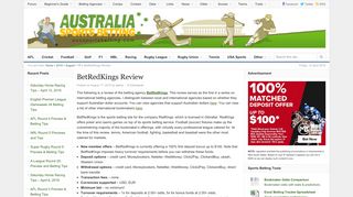 BetRedKings Review - Australia Sports Betting