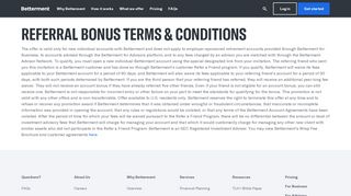 Referral Bonus Terms & Conditions | Betterment