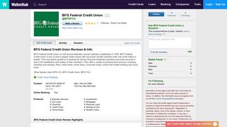 BFG Federal Credit Union Reviews - WalletHub