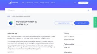 Popup Login Window by IntuitSolutions | BigCommerce