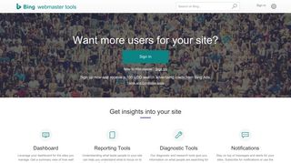 Bing - Webmaster Tools