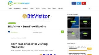 Earn Free Bitcoin Viewing Web Pages! Easy Bitcoins with BitVisitor