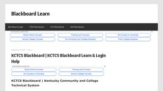 KCTCS Blackboard | KCTCS Blackboard Learn & Learnings Help