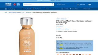 L'Oreal True Match Super Blendable Makeup - N4 Buff Beige ...
