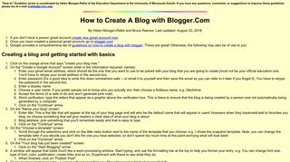 How to Create A Blog with Blogger.Com - University of Minnesota Duluth
